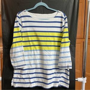 Women’s Talbots XL Long-Sleeve Striped Top Nautical Yacht Cruise Vacation
